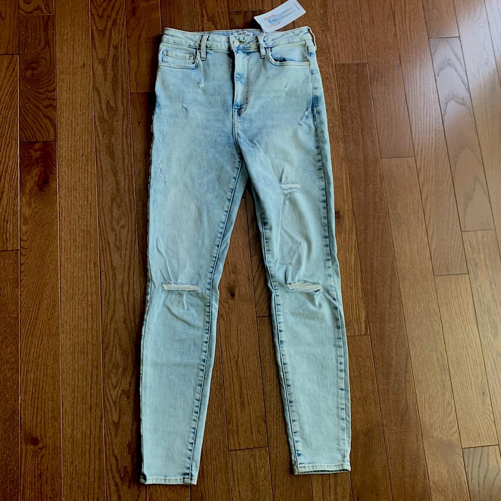 Forever 21 High Rise Stretch Ripped Skinny Jeans